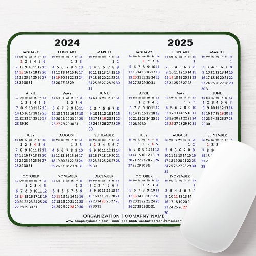 2024 _ 2025 2 Year Calendar Minimalist Business Mouse Pad