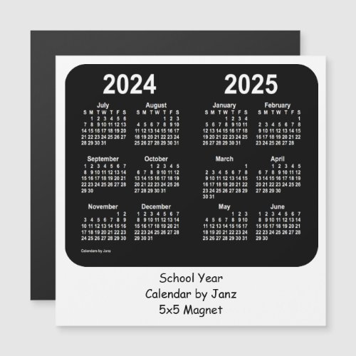 2024_2025 Black and White School Calendar by Janz