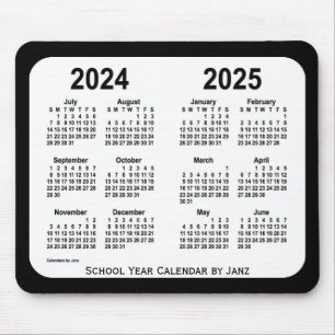 2024-2025 Black and White School Calendar by Janz Mouse Pad