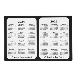 2024-2025 Black Neon Laminated Calendar by Janz Placemat