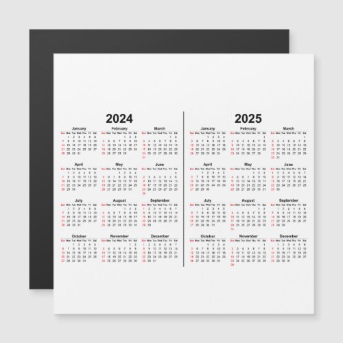 2024 2025 Calendar 2 year black white 