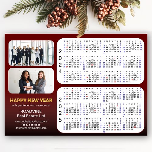 2024 2025 Calendar Corporate 2 Photo Red Magnetic