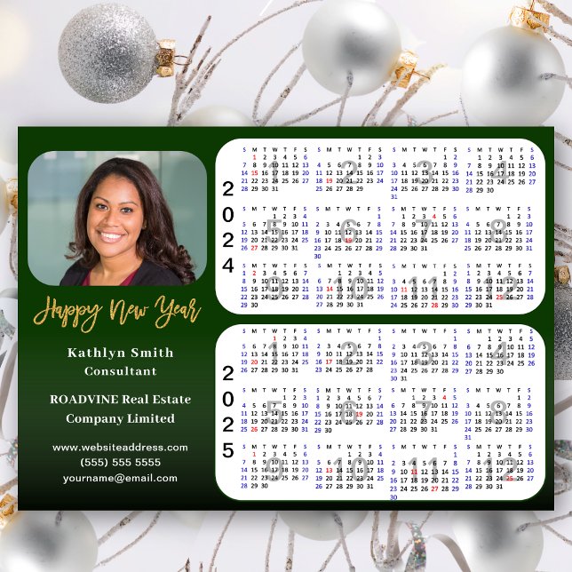 2024 2025 Calendar Corporate Photo Green Magnetic (Creator Uploaded)