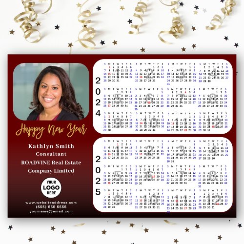 2024 2025 Calendar Corporate Photo Red Magnetic