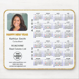 2024 - 2025 Calendar Gold Script Corporate Photo Mouse Pad
