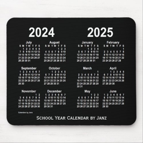 2024_2025 Neon White School Calendar by Janz Mouse Pad