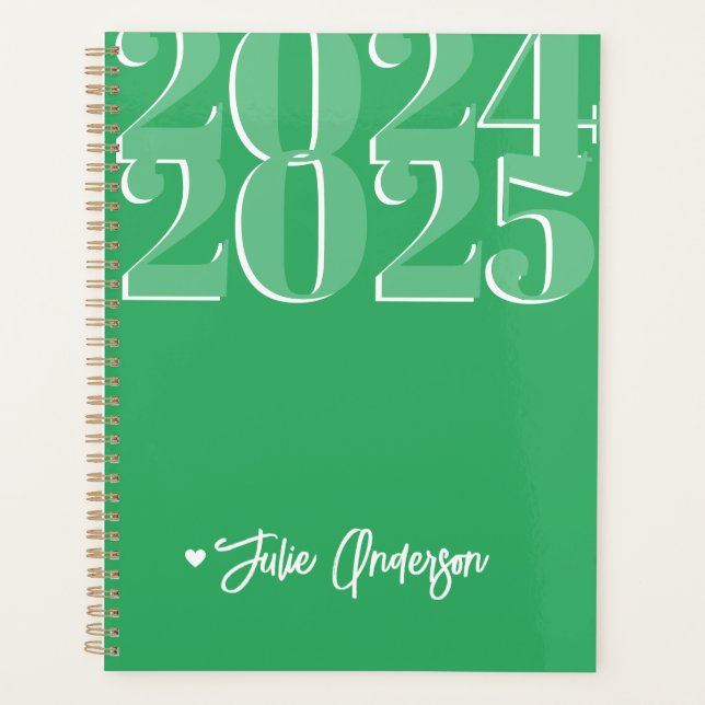2024 - 2025 Personalized Green Student Planner (Front)
