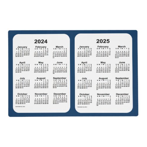 2024_2025 Police Box Blue 2 Year Calendar by Janz Placemat