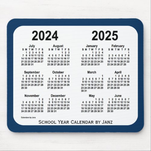 2024_2025 Police Box Blue School Calendar by Janz Mouse Pad