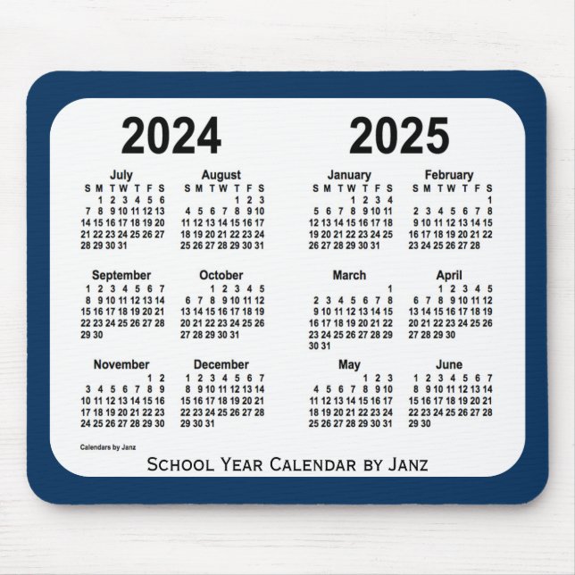 2024-2025 Police Box Blue School Calendar by Janz Mouse Pad (Front)