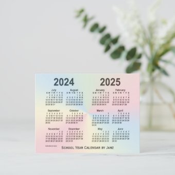 2024-2025 Rainbow Cloud School Calendar by Janz Postcard | Zazzle