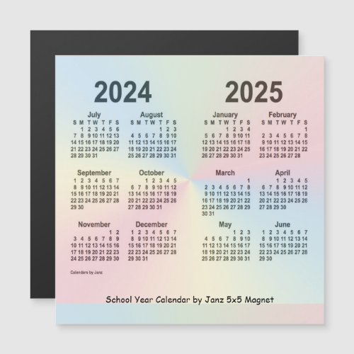 2024_2025 Rainbow School Year Calendar by Janz