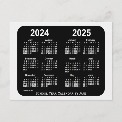 2024_2025 Smokey Neon Mini School Calendar by Janz Postcard