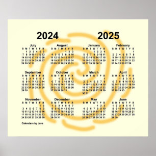 2024-2025 Sunny Days School Year Calendar by Janz Poster