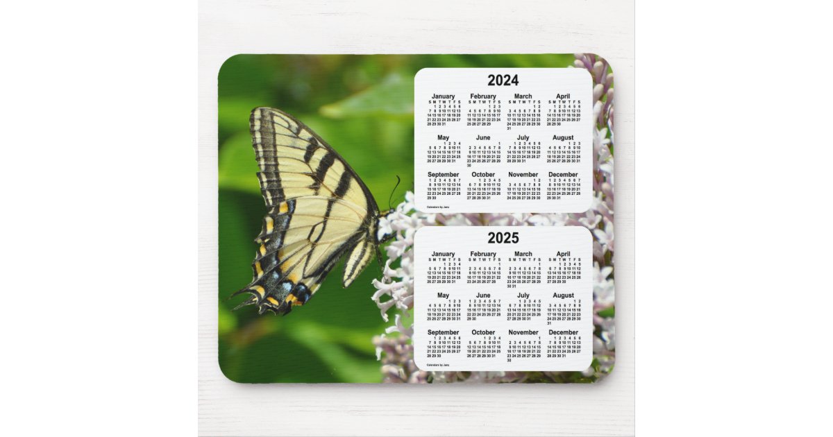 20242025 Swallowtail Butterfly Calendar by Janz Mouse Pad Zazzle
