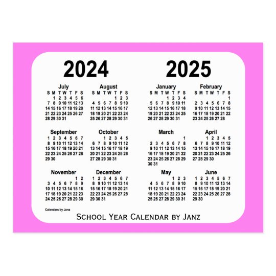 2024-2025 Violet Mini School Year Calendar by Janz Postcard | Zazzle.com