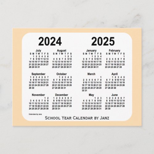2024_2025 Wheat Mini School Calendar by Janz Postcard