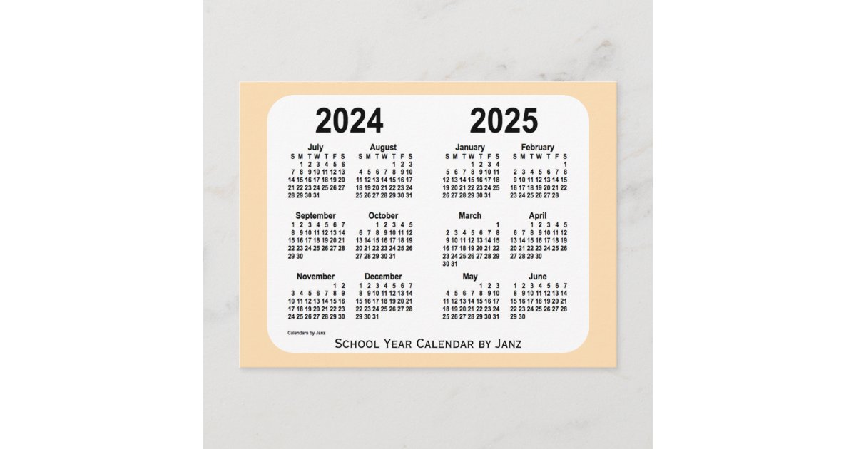 20242025 Wheat Mini School Calendar by Janz Postcard Zazzle