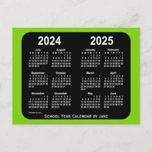2024-2025 Yellowgreen Neon School Calendar by Janz Postcard
