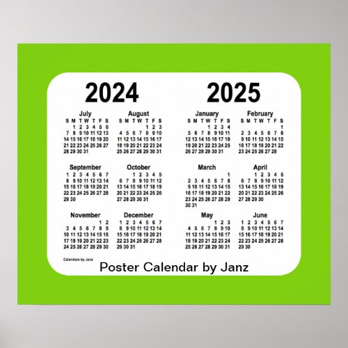 2024_2025 Yellowgreen School Calendar by Janz Poster