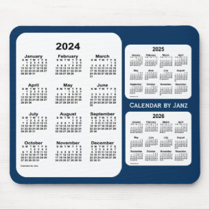 2024-2026 Police Box Blue 3 Year Calendar by Janz Mouse Pad