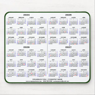 2024 - 2027 4 Year Calendar Minimalist Business Mouse Pad