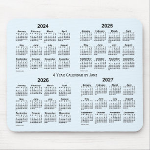 2024-2027 Alice Blue 4 Year Calendar by Janz Mouse Pad