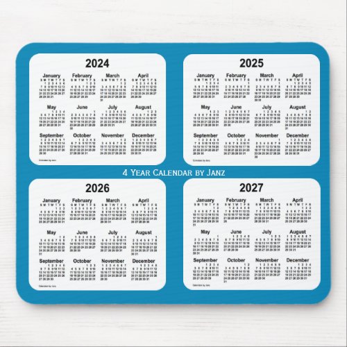 2024_2027 Steel Blue 4 Year Calendar by Janz Mouse Pad