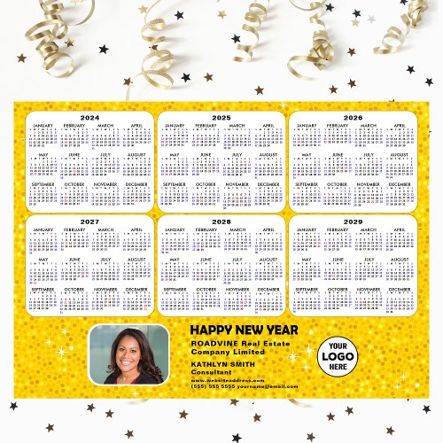 2024 _ 2029 Calendar Corporate Logo Gold Magnetic