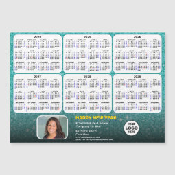 2024 - 2029 Calendar Corporate Logo Green Magnetic | Zazzle