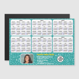 2024 - 2029 Calendar Corporate Logo Green Magnetic | Zazzle