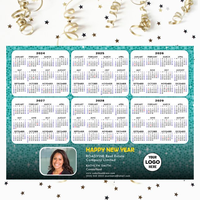 2024 - 2029 Calendar Corporate Logo Green Magnetic (Creator Uploaded)