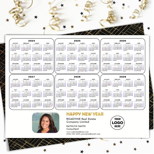 2024 _ 2029 Calendar Corporate Logo Minimalist Holiday Card