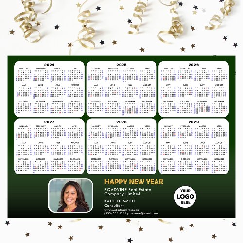 2024_2029 Calendar Corporate Photo Green Magnetic 