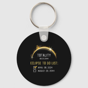 2024 2044 Total Solar Eclipse Checklist Totality 2 Keychain