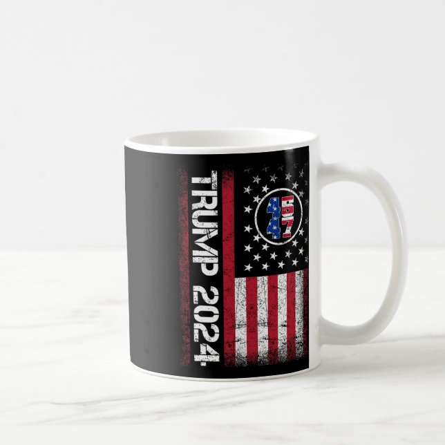 2024 45 47 Stand With American Flag Men Women  Coffee Mug (Right)