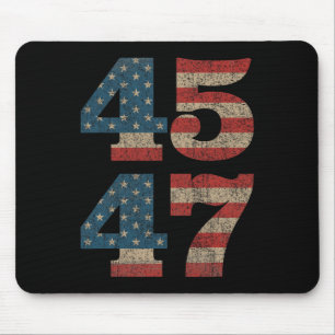 2024 45 47 Vintage American Flag Retro 4547 Trump Mouse Pad