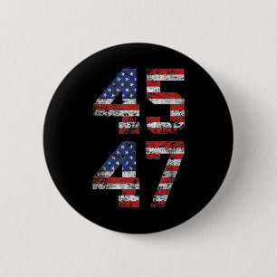 2024 45 47 Vintage American Flag Retro 4547 Us 202 Button