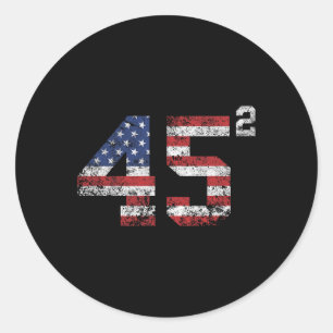 2024 45 Squared Second Term Usa Vintage  Classic Round Sticker