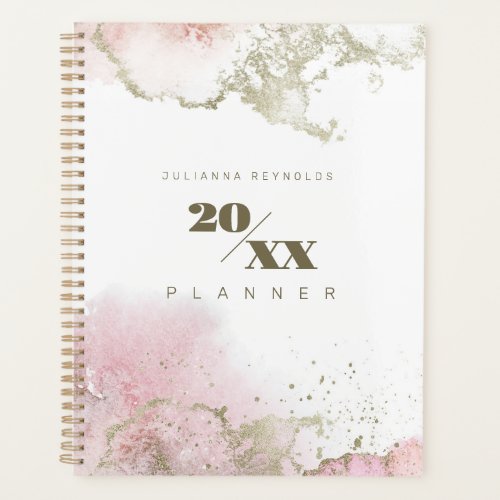 2024 Abstract Pink  Gold Planner