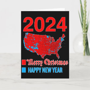 2024 Accurate Election Map Merry Christmas Happy N Card