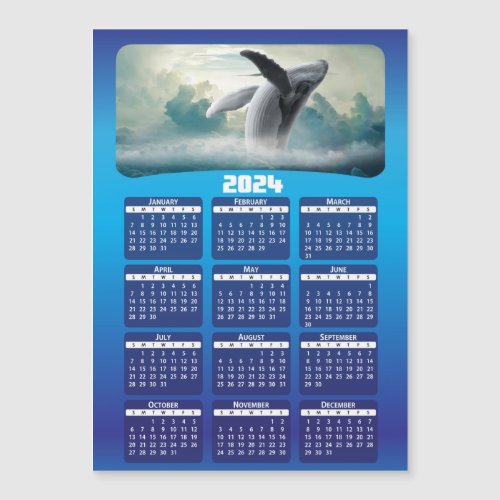 2024 _ Add Your Photo _ Blue Photo Magnet Calendar