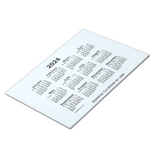 2024 Alice Blue Calendar by Janz Large Notepad