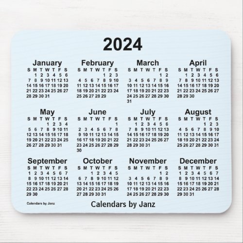 2024 Alice Blue Calendar by Janz Mouse Pad