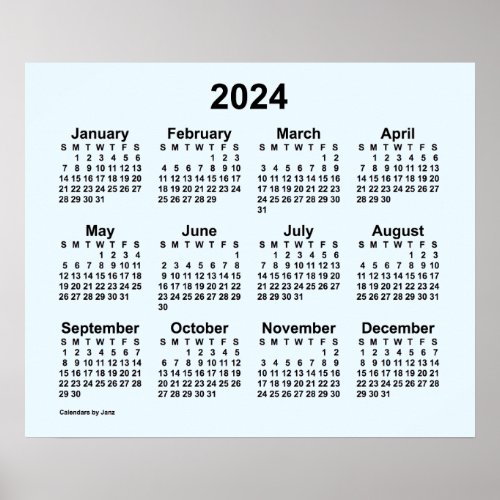 2024 Alice Blue Wall Calendar by Janz Poster
