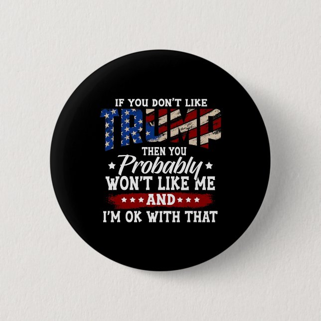 2024 American Flag 4th Of July Trump 2024  Button (Front)
