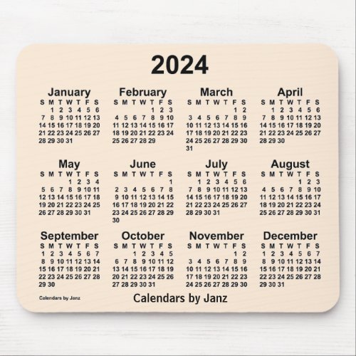 2024 Antique White Calendar by Janz Mouse Pad