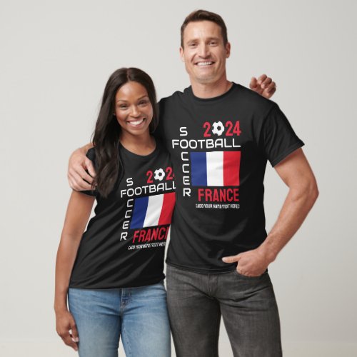 2024 Any Year FRANCE Football Custom Name  T_Shirt