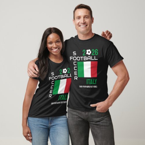 2024 Any Year ITALY ITALIA Football Custom Name  T_Shirt