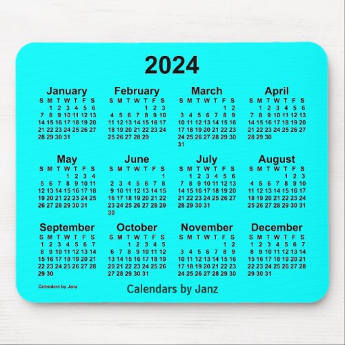 2024 Aqua Calendar by Janz Mouse Pad
